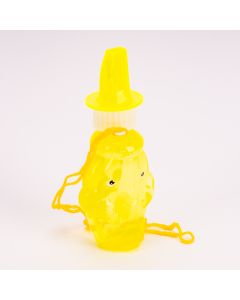Burbujero plástico frutas con pito +3a surtido