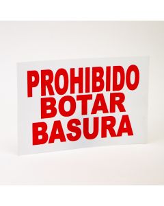 Rótulo Prohibido botar basura