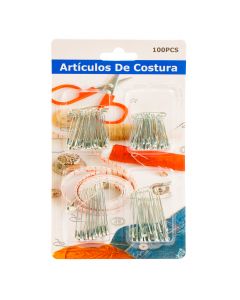 Gasilla metálica cromo 100pzas plateado