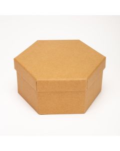 Caja regalo cartón hexagonal pequeño 16x7cm