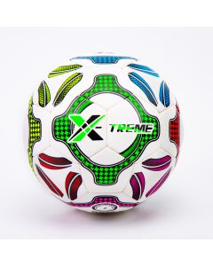 Bola fútbol multicolor neón