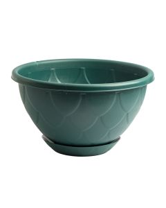 Macetero plástico colgante con relieve #3 4.6l 290x165mm verde