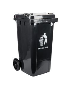 Basurero con tapa y ruedas 100l negro