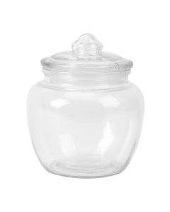 Recipiente vidrio liso con tapa 1.4l transparente