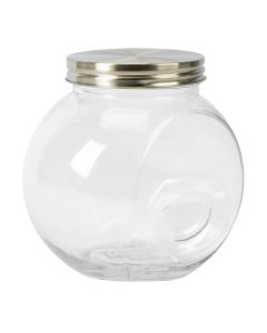 Recipiente vidrio liso con tapa 14.5cm 1.3l transparente