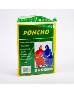 Poncho plástico liso impermeable 52x80pulg surtido