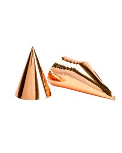 Sombrero cartón cónico 10und 15cm oro rosa