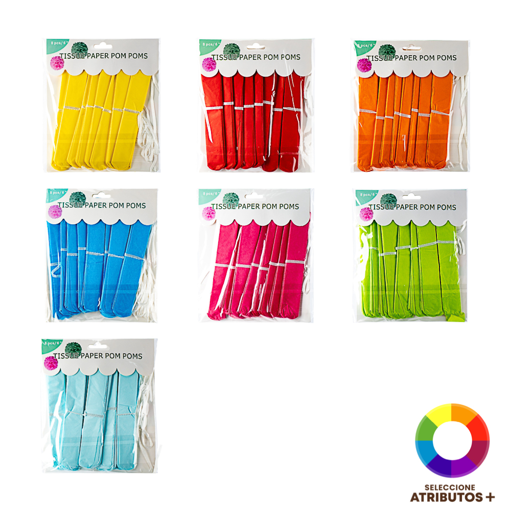 Pompones de papel decorativos