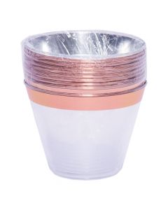 Vasos plásticos con borde dorado