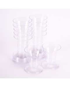 Vaso shot plástico para postre con tapa 7.8x6.6cm 84ml 12und transparente
