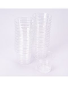 Vaso plástico redondo para helado con tapa 7.7x6.3cm 25und transparente