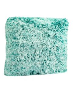 Almohadón tela afelpado 40x40cm combinado verde con blanco