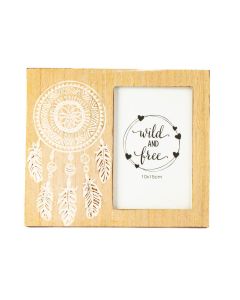 Portarretrato wild and free 10x15cm grabado atrapa sueños beige