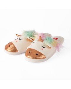 Pantufla dama vaca unicornio 36-41 blanco