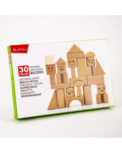 Bloque armable madera emociones 30pzas +3a