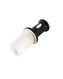 Brocha barbero plástico con dispensador 15cm negro+blanco