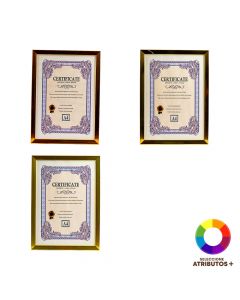 Porta certificado marco plástico