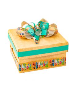 Caja kraft decorado hombre #19 16x16x9cm