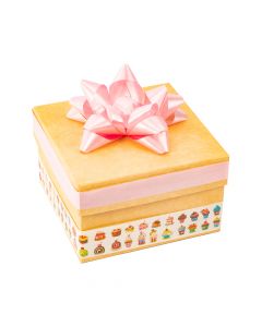 Caja kraft decorado mujer 13x13x8cm #18