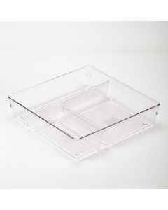 Organizador plástico cuadrado 4 divisiones 23x23x5.5cm