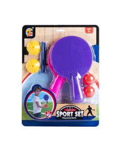 Raqueta con accesorio plástico para juego ping pong 9pzas