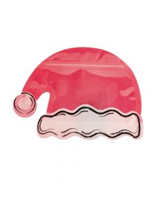 Bolsa plástica gorro navideño con cierre hermético 12pzas 20x14x4.5cm