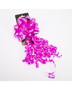 Moño liso cinta curling fucsia 5pulg 