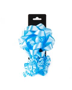 Mono plástico liso con cinta curling 5pulg celeste claro