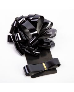 Moño plástico liso cinta 5pulg 2m negro