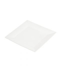 Plato porcelana cuadrado 10pulg blanco