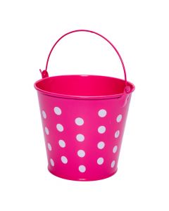 Balde metálico estampado puntos