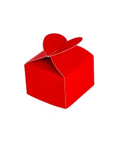 Caja cartón cuadrada con corazón 7x7x5cm rojo 10und