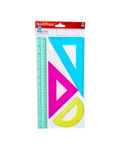 Juego geometría plástico 30cm