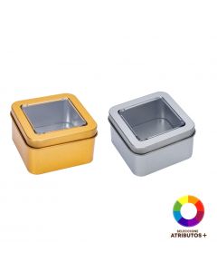 Caja metálica cuadrada tapa