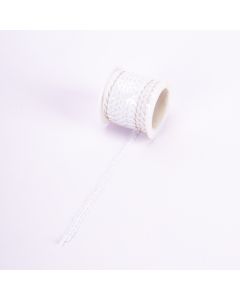 Cinta plástica con lentejuela 5m 0.6cm blanco