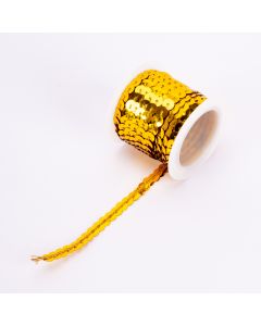 Cinta plástica con lentejuela 5m 0.5cm bronce