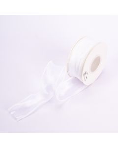 Cinta tela lisa 5yds 4cm blanco
