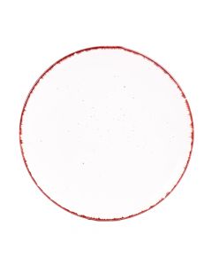 Plato cerámica plano 8pulg blanco+marron