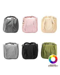 Cosmetiquera lisa con zipper