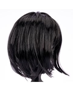 Peluca artificial lisa corta negro