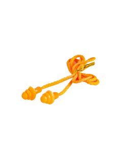 Protector seguridad plástico para oído con cordón 25db naranja
