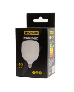 Bombillo plástico led luz fría 40w blanco