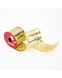 Cinta decorativa con brillo 3 yards 6.3cm dorado