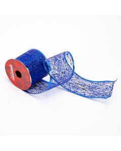 Cinta decorativa navidad lisa escarchada con lentejuela 3yards 6.3cm azul