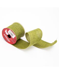 Cinta decorativa lisa con borde brillante 3 yards 6.3cm verde musgo