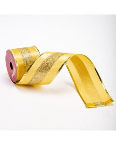 Cinta decorativa navideña escarchada 3yards 6.3cm dorado