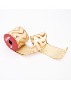 Cinta decorativa navidad estampado raya zic zac brillante 3yards 6.3cm oro rosa