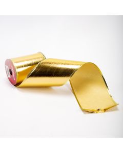 Cinta decorativa lisa brillante 3 yards 10cm dorado