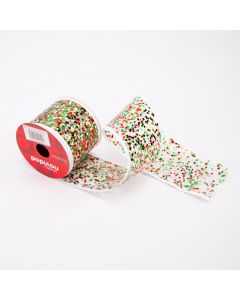 Cinta decorativa navideña con puntos brillantes 10 yards 6.3cm tradicional