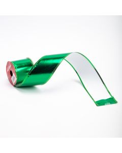 Cinta decorativa lisa brillante 10 yards 6.3cm verde